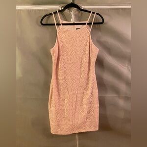 Guess LA Pink Lace Halter Neck Bodycon Dress Women’s size 10